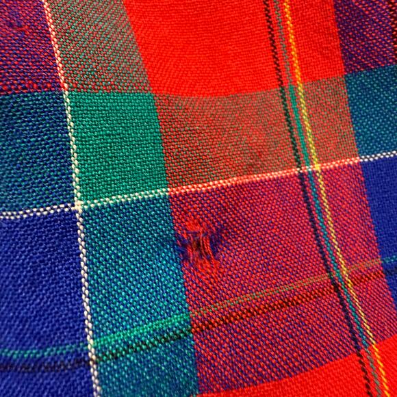 Pendleton Wool Midi Skirt Plaid A-Line Pleated Pockets Lightweight VTG 70s USA - Picture 8 of 10